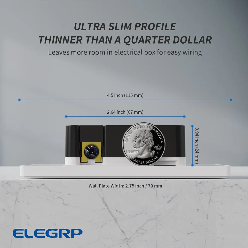 120V 60Hz Single Pole/3-Way In-wall slide ac dimmer controller digital dimmer switch with wall plate for LED CFL Bulbs