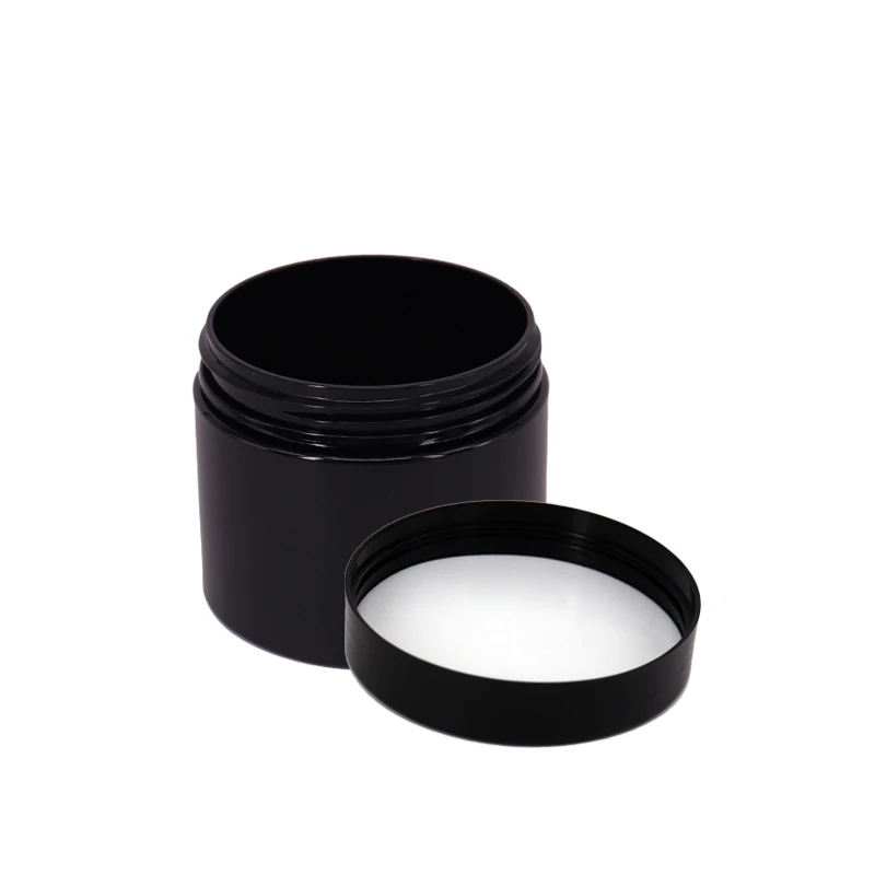 Amber matte black  PET plastic jar 2oz with black lid best cream container / 100ml pomade hair clay pet jar frosted amber