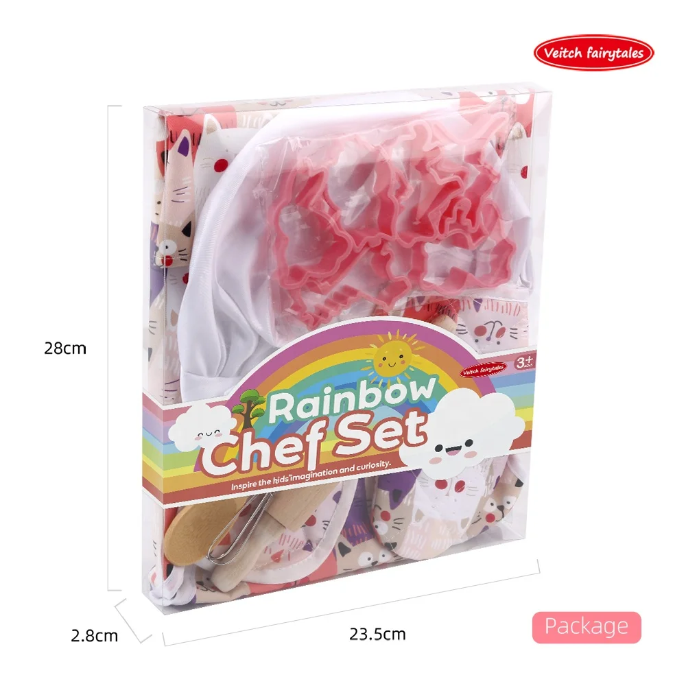 Veitch сказки Таможня Ягнится колпак шеф-повара фартук костюм Ролевые игры сковорода выпечная прокладка салфетка для инструменты для выпечки набор кухонных игрушек для одежды для мальчиков и девочек