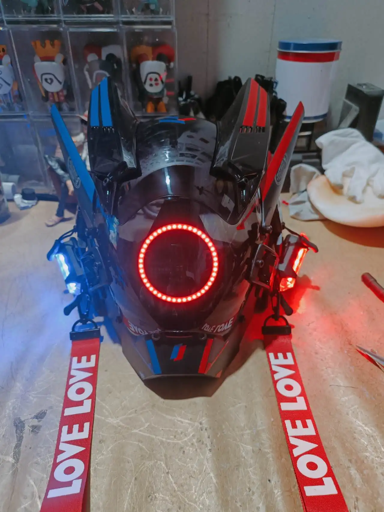 Hot Sale Mask LED Light Helmet Halloween and Christmas PC Mask Soldiers party Luminous Mask