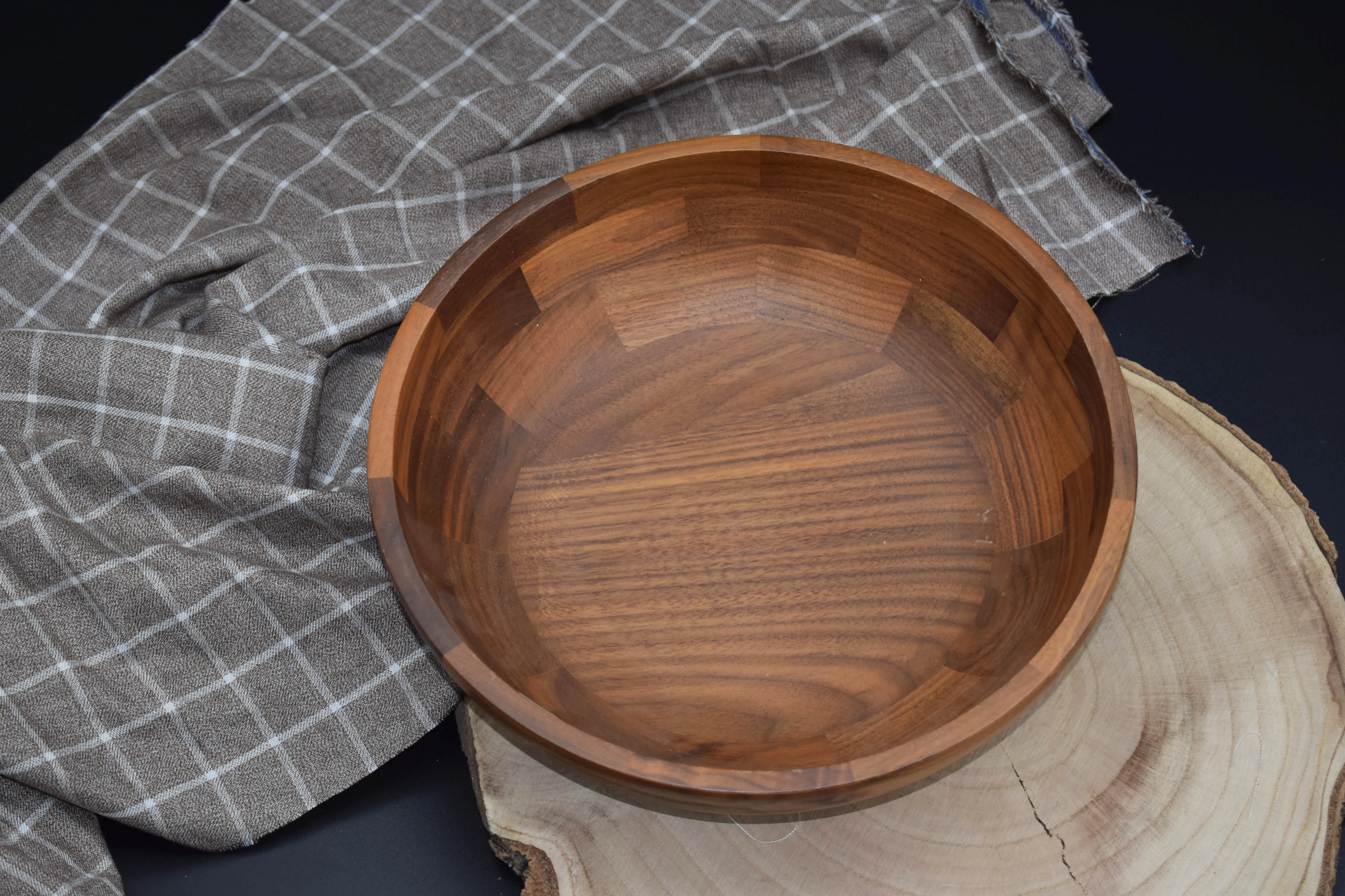 Simple Unique Natural Smooth Round Salad Mixing Rice Solid Food Noodle Serving Bowls