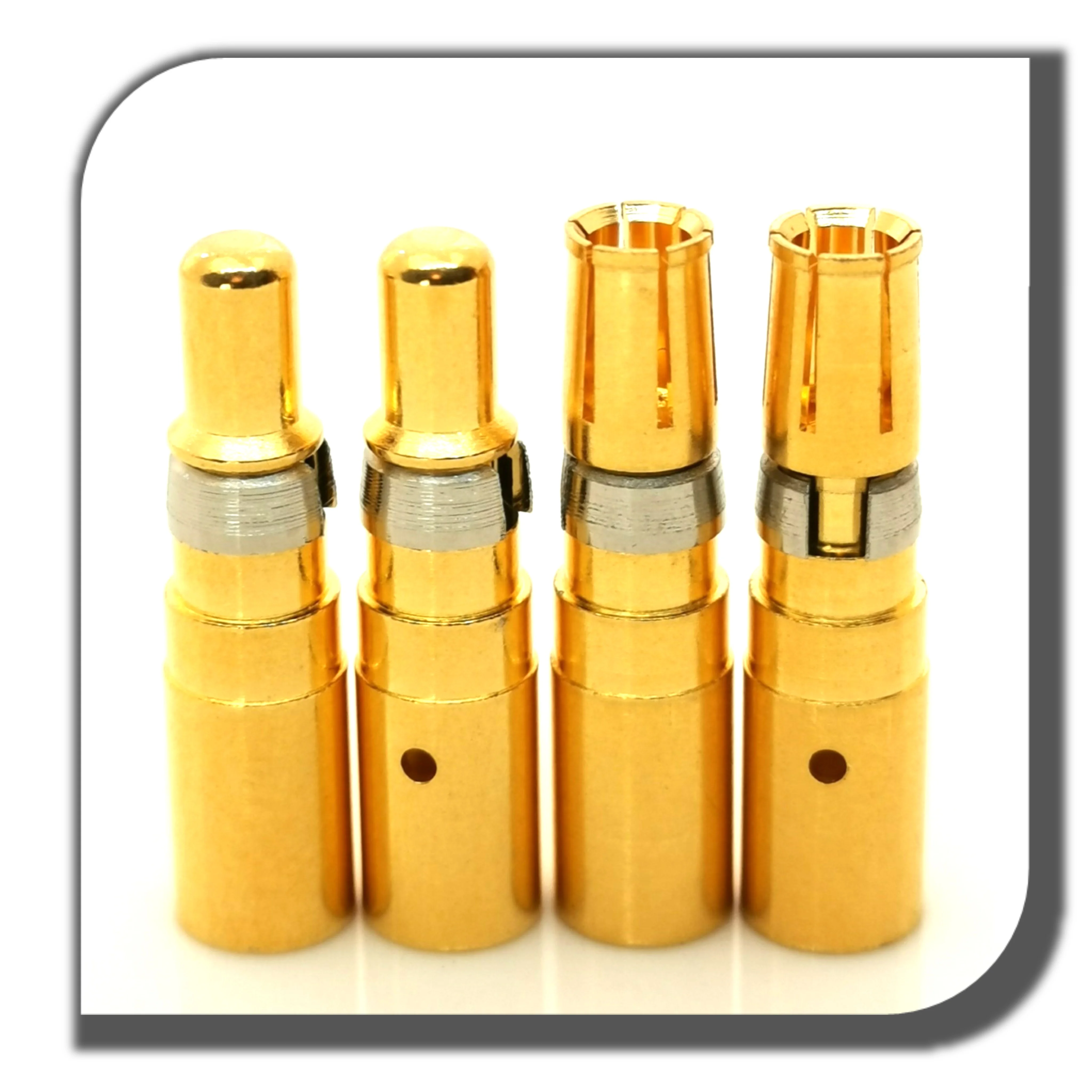factory supply brass contact pins with spring crimp bushings for cable connector