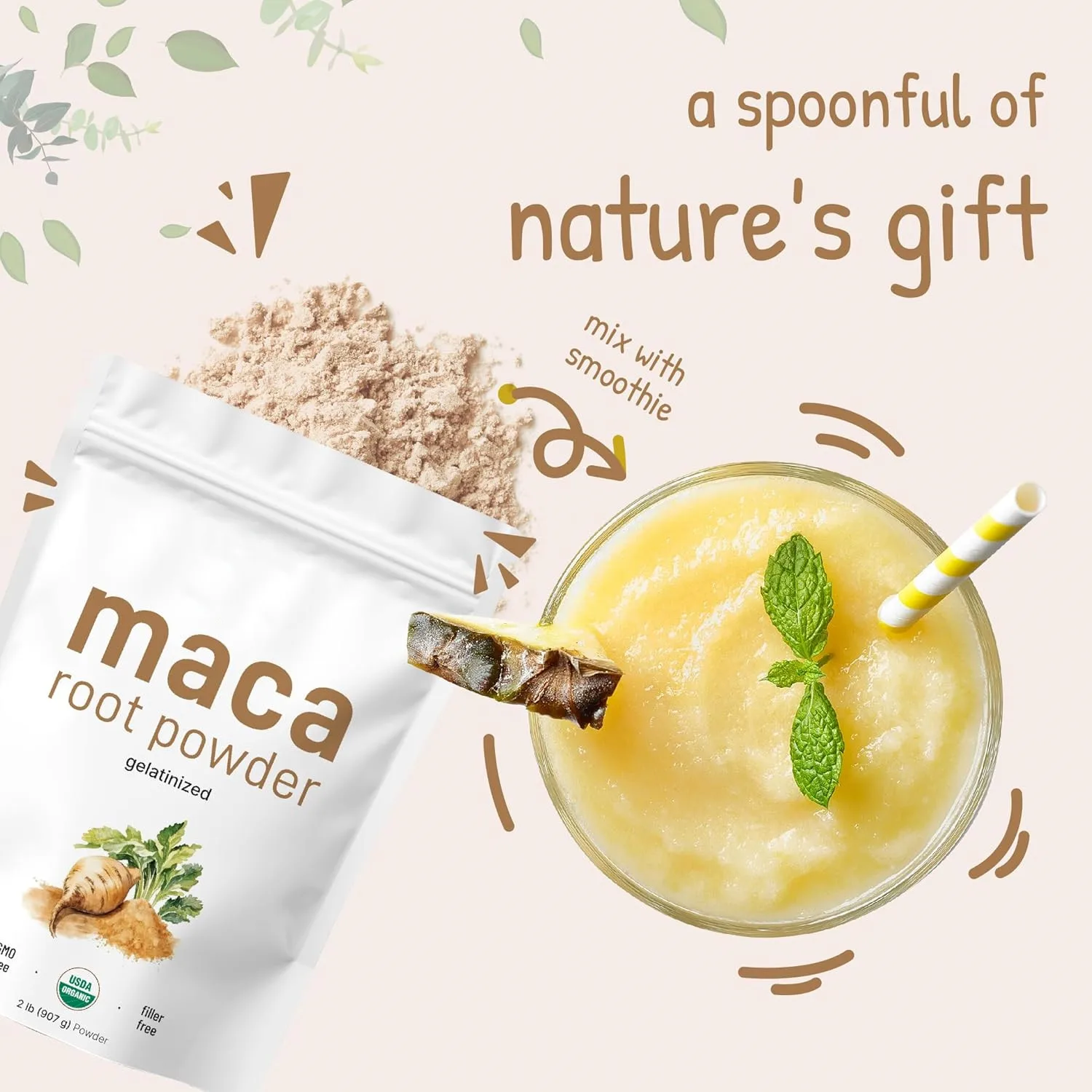 OEM Hot Sale Maca Root Powder Stamina Enhancement NO GMO Vegan Friendly 453 Gram