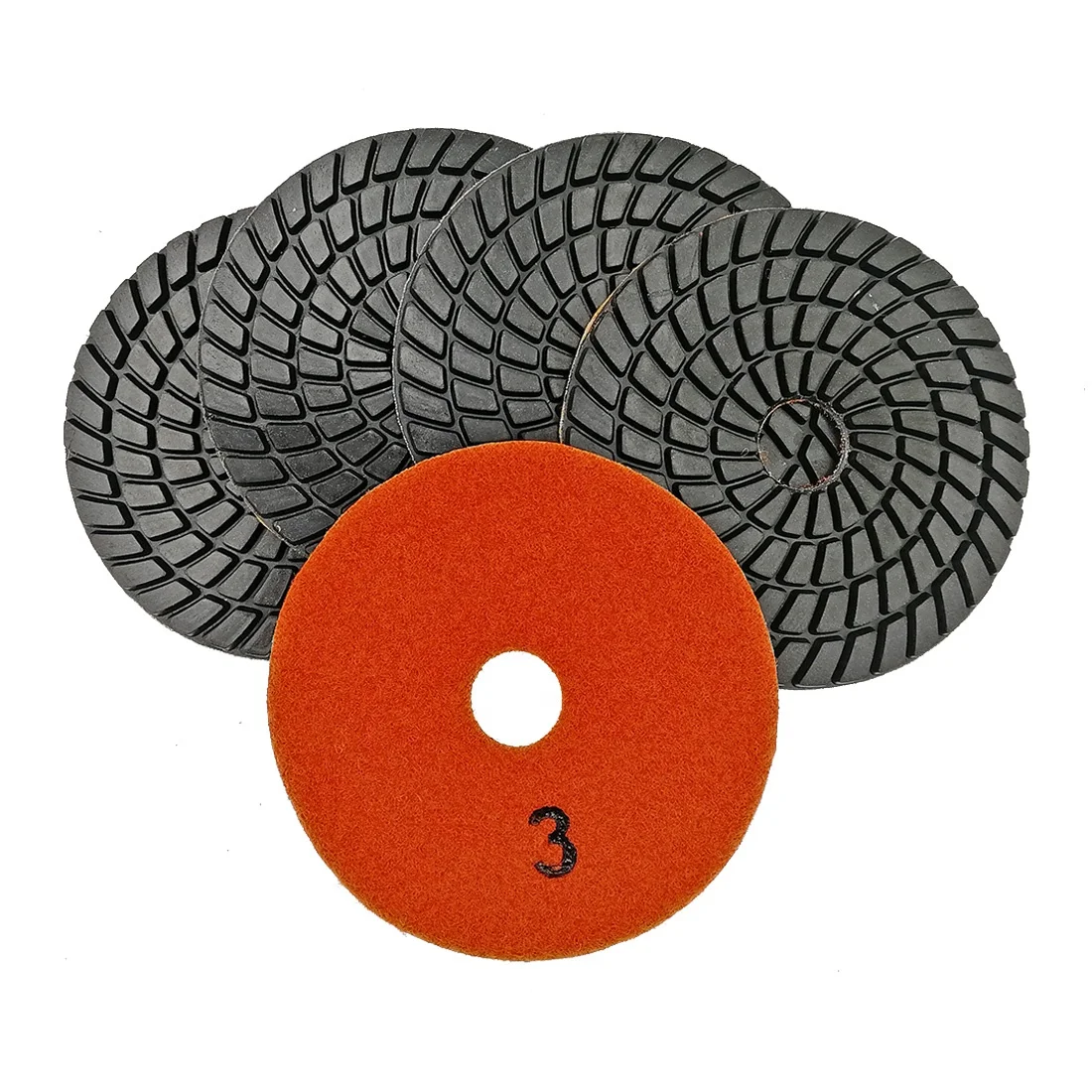 4 inch/100mm 5 Steps Diamond Flexible Wet Polishing Pad Polishing Disc Abrasive Tool for Granite Marble Stone Quartz