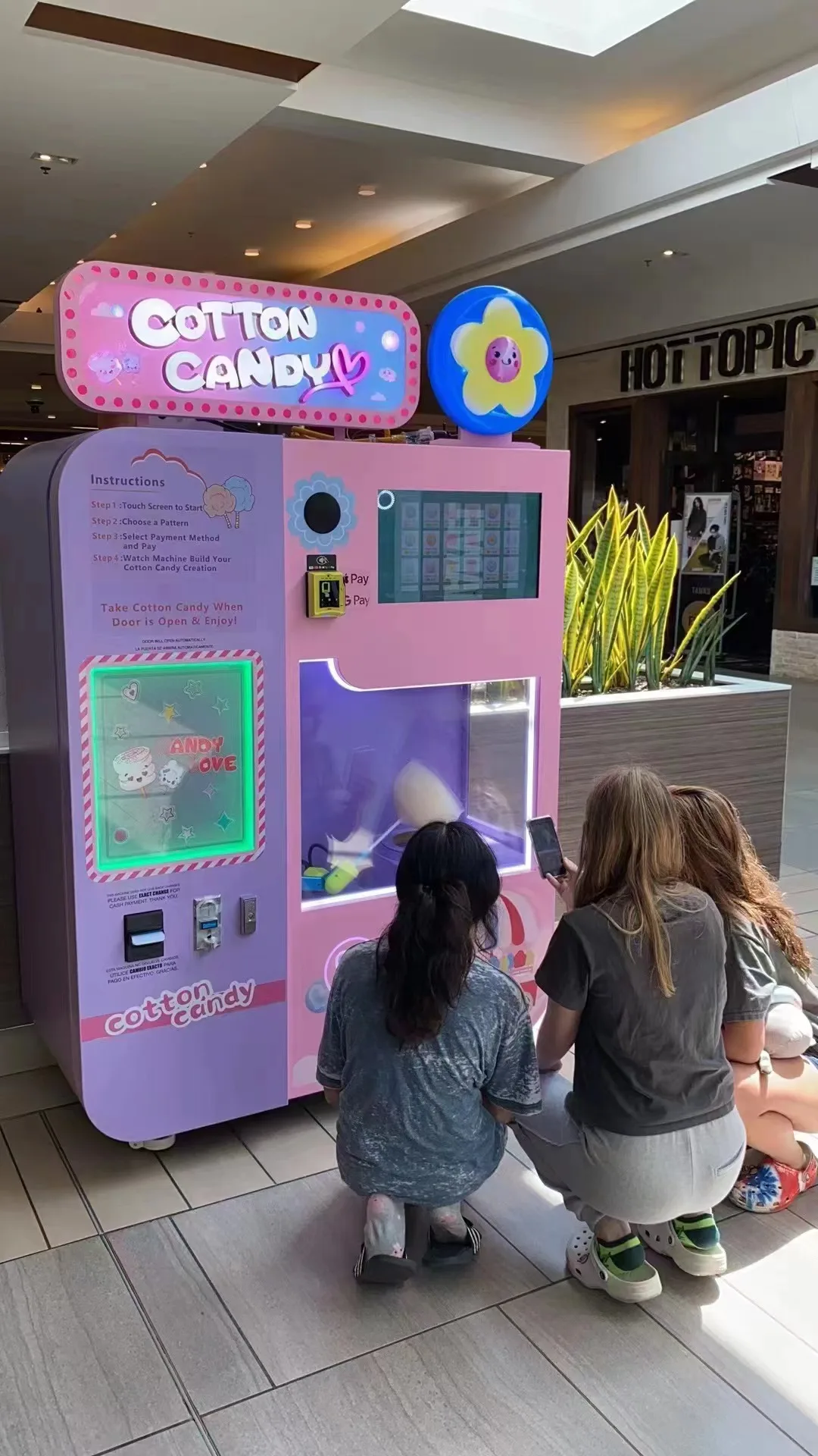 Factory Direct Cotton Candy Vending Machine Support Multi-Language Commercial Cotton Candy vending Machine