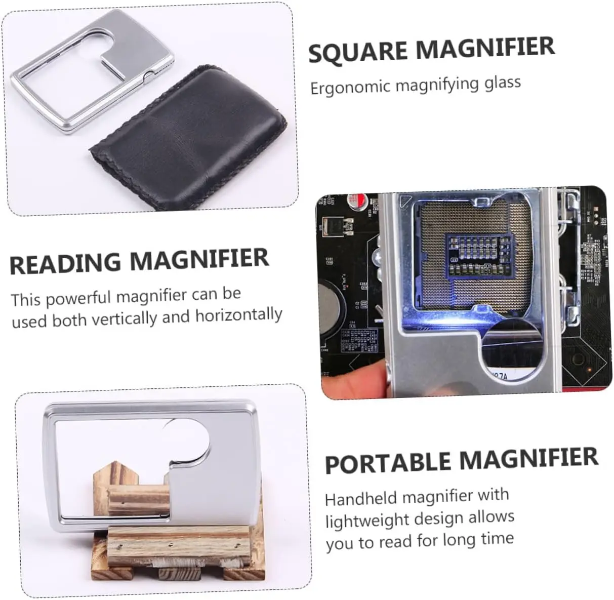 Handheld Magnifying Mirror Nose Hair Trimmer Kids Magnifying Glasses Gas Washing Bottle Tiger Ribbon Led Magnifying Glass Lens