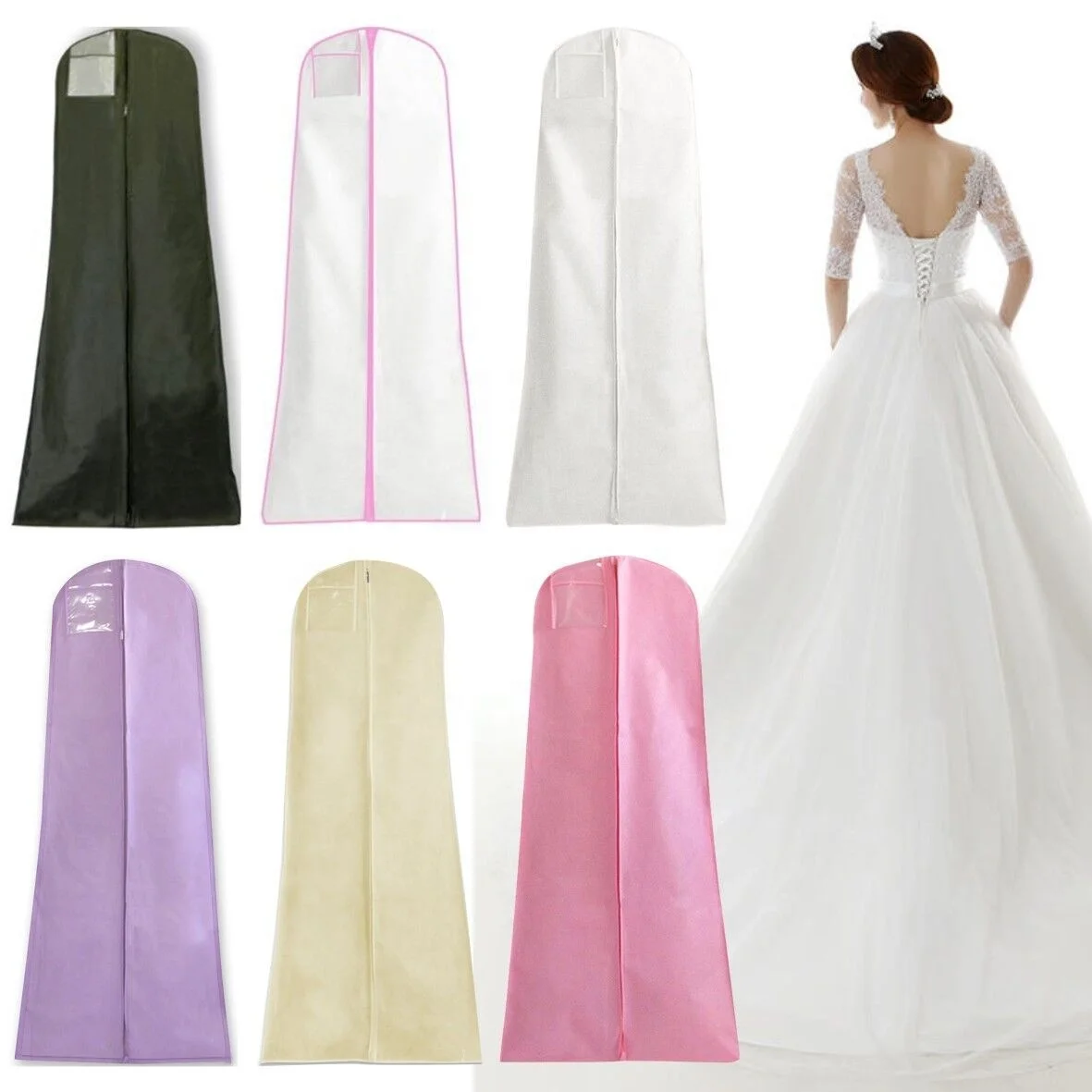 Stronger Material Foldable Covers For Storing Wedding Dresses Garment Bride Bag