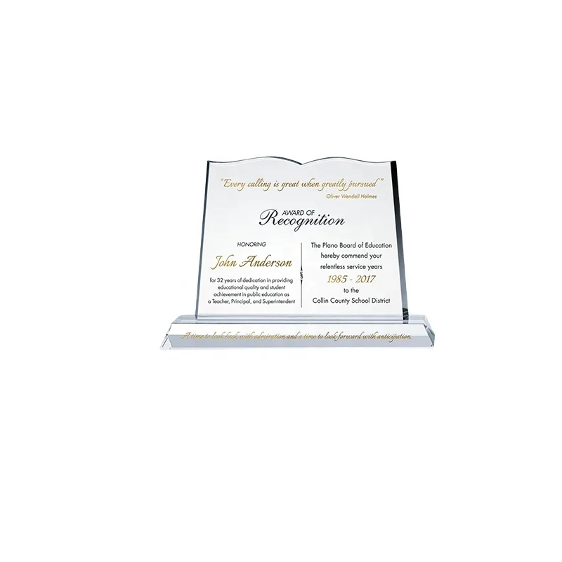 Popular Arabic Islamic Decoration Crystal Ramadan Souvenir Gift Engraved Quran Book read crystal trophy award