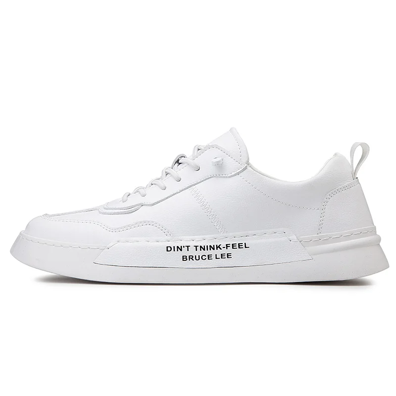 Туфли мужские с толстой подошвой, парусиновая Уличная обувь, Классические повседневные, для студентов и колледжа, белые