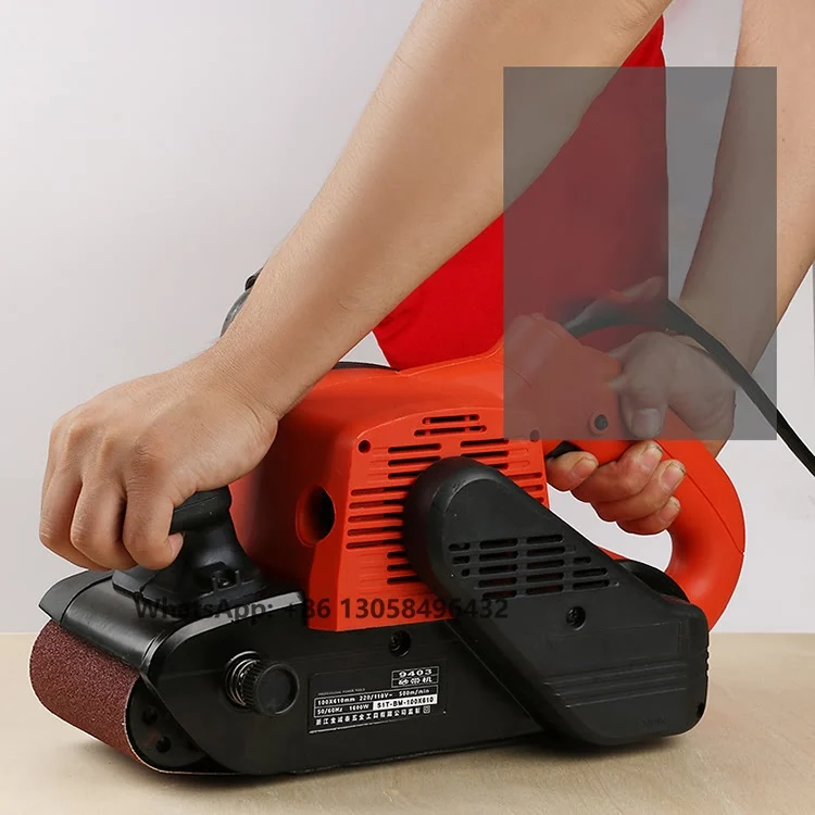 Industrial 4 Inch Woodworking Polishing Belt Sanding Machine 1600W Variable Speed Corded Electric Wood Planer Mini Belt Sander