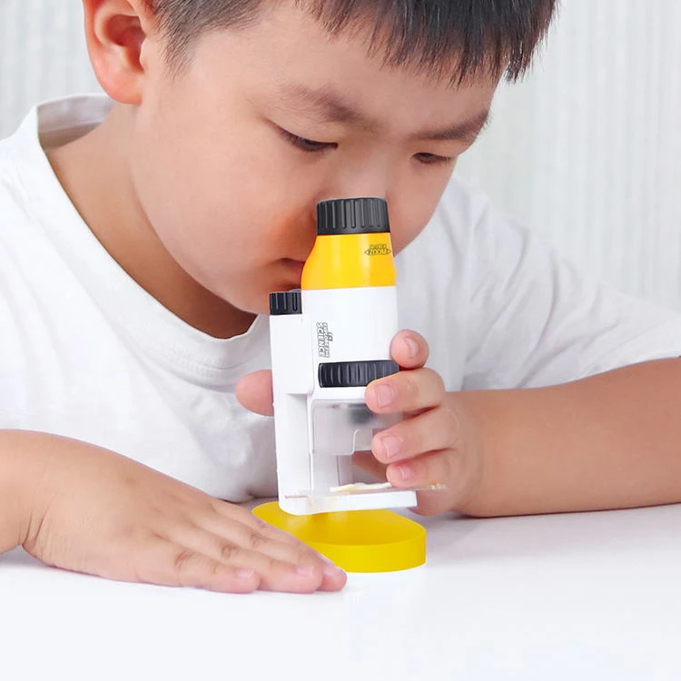 Portable small Child Biological microscope science stem kit educational toys kids beginner microscope