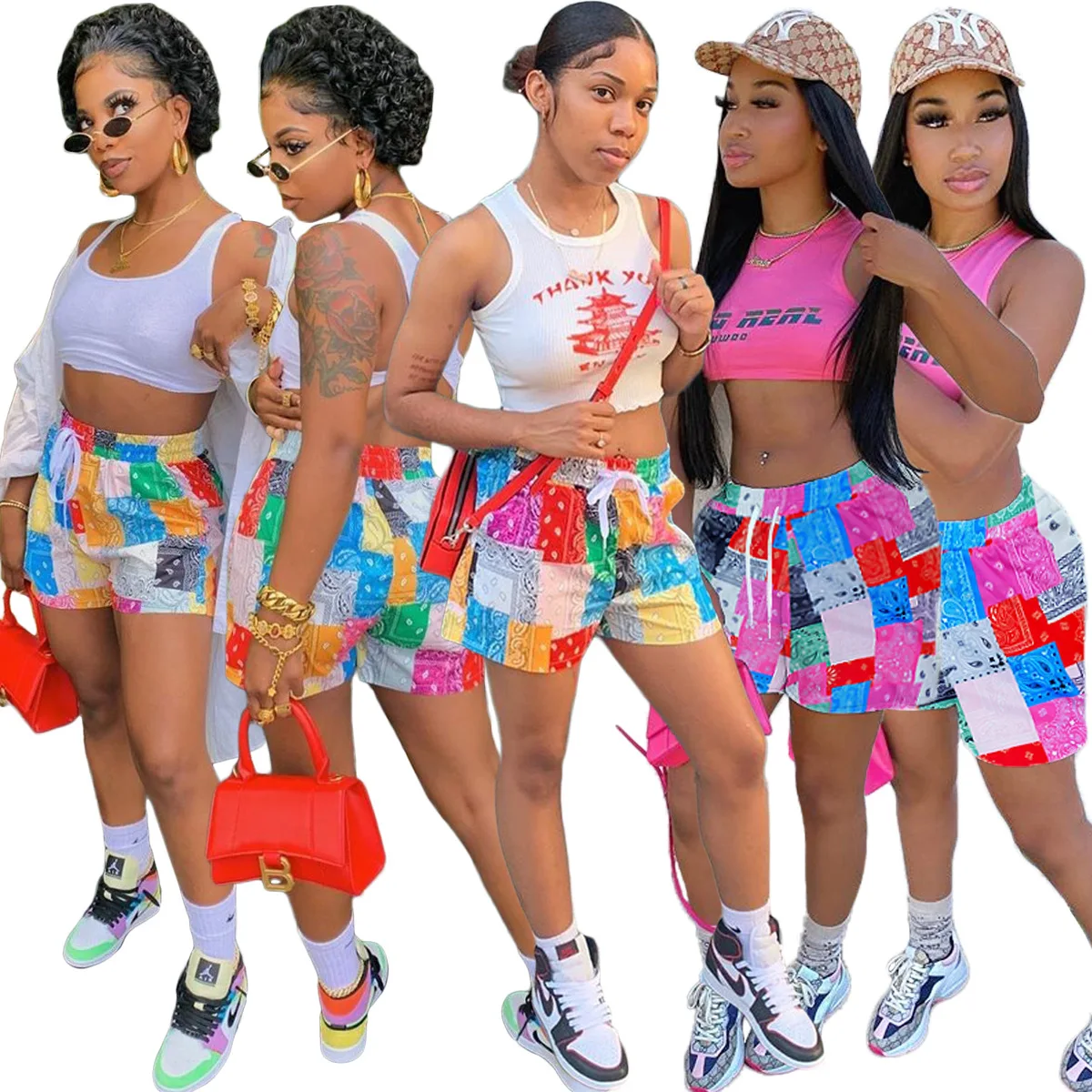 Blue Bandana Clothing Unique Wholesale Products Rainbow Bandanas Men Short Pants Beach Shorts