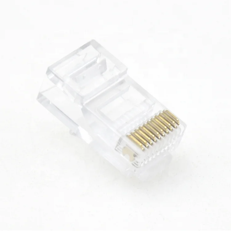 Industrial Easy to install Ethernet RJ49 RJ50 10P10C male CAT 7 Cat 6 waterproof unshild rj45 pass through connector
