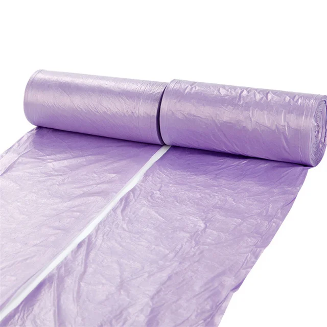 Прямая поставка с завода, прочные водонепроницаемые биоразлагаемые пластиковые пакеты для мусора без запаха с плоскими ртами в рулоне