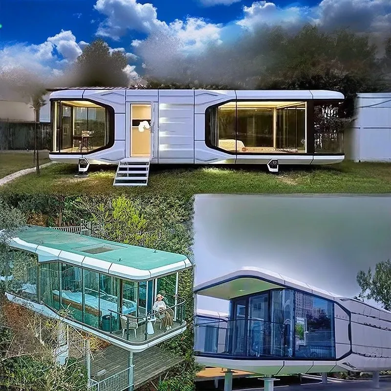 Capsule container cabin foldable homes houses mobile modular other portable prefab prefabricated ready ship tiny to trailer