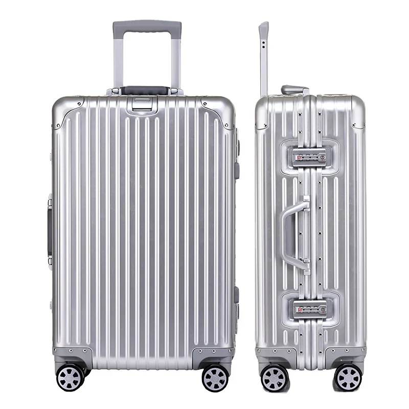 SW Aluminum Travel Luggage Hard Trolly Case New Aluminium Suitcase 4 Spinner Wheels Lightweight Suitcase Suit Case Luggage Sets