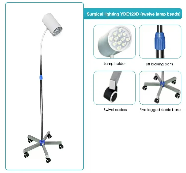 CE ISO FDA Certified LED Surgical Auxiliary Lighting Vertical Mobile Floor-Standing Medical Examination Light Gynecology Light