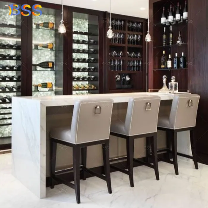 Custom Home Bar Counter Set Modern Design Black Free Standing Bar Counter And Cabinet