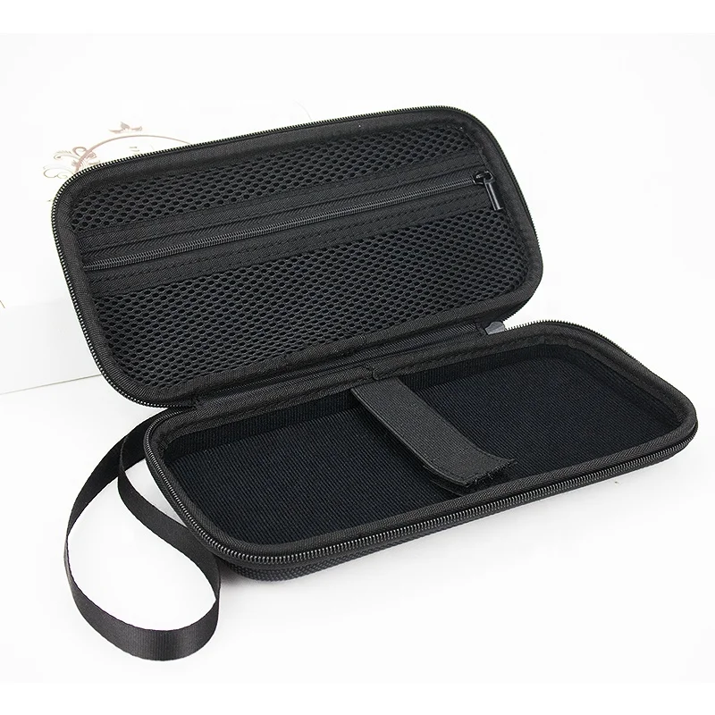 Custom Portable Black EVA Hard Shell Cable Calculator Case With Handle