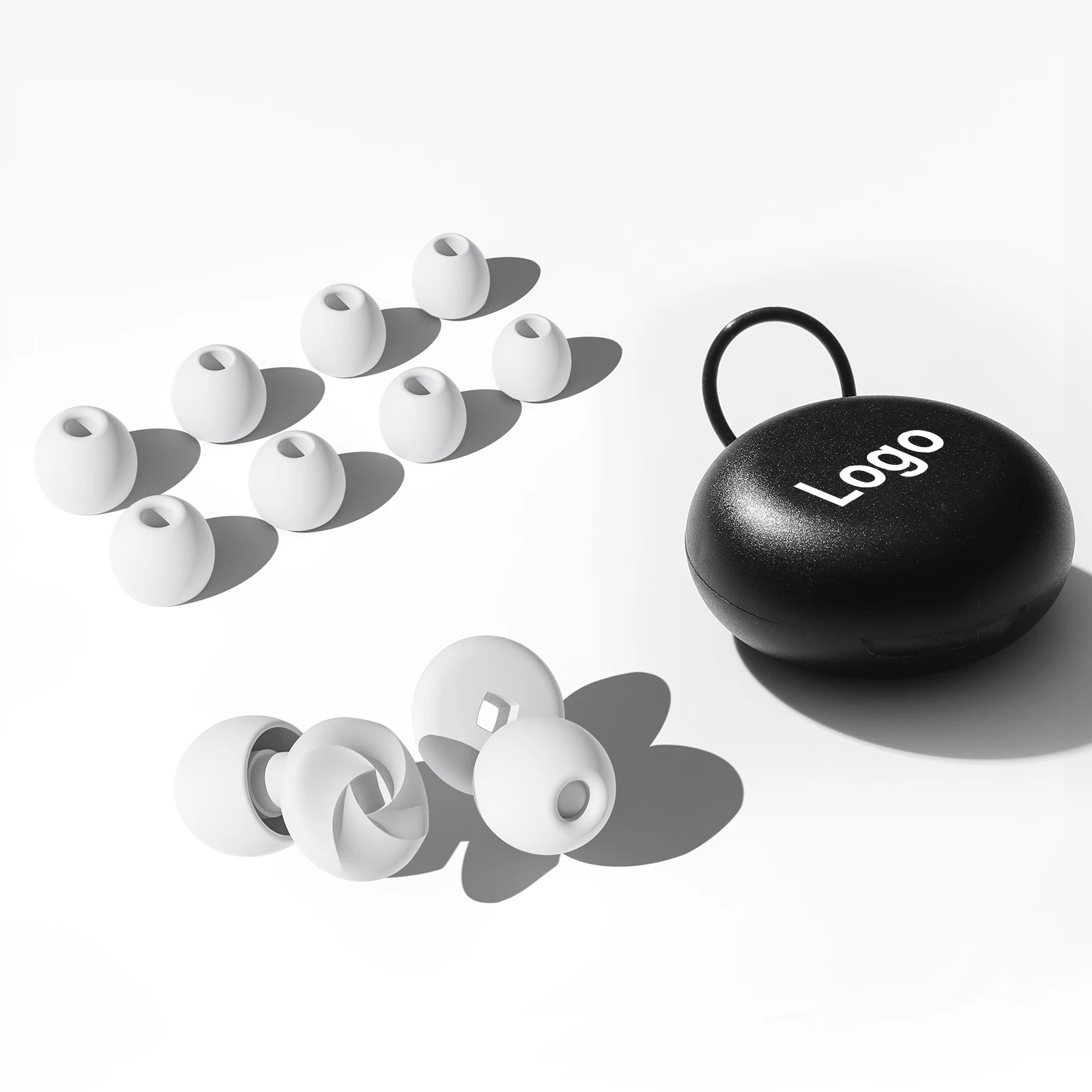Custom LOGO Quite Noise Reduction Earbuds Sleep Ear Plugs Noise Cancelling Hearing Protection Silicone Earplugs