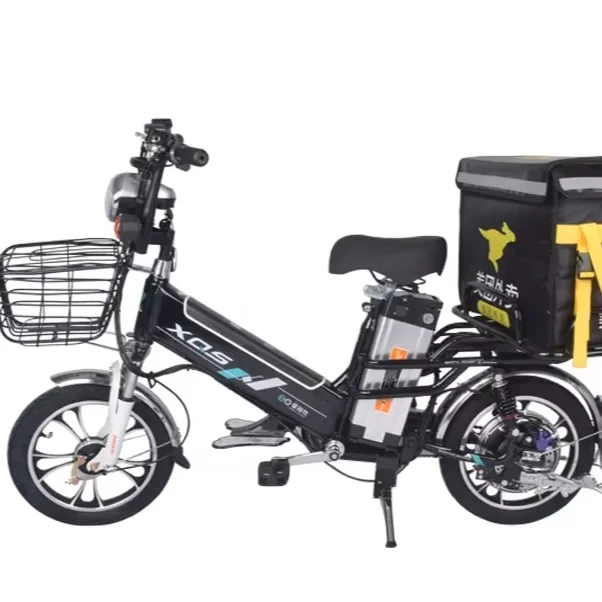 Intelligent Pedal Assistance 48v 12ah Hydraulic Fork Lcd Brushless And Toothless Motor 14 Inch Delivery Bike
