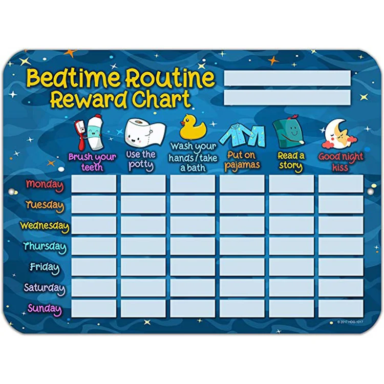 High Quality DIY Children Responsibility Chore Bedtime Kids Daily Routine Chart Magnetic Reward Chart for Kids
