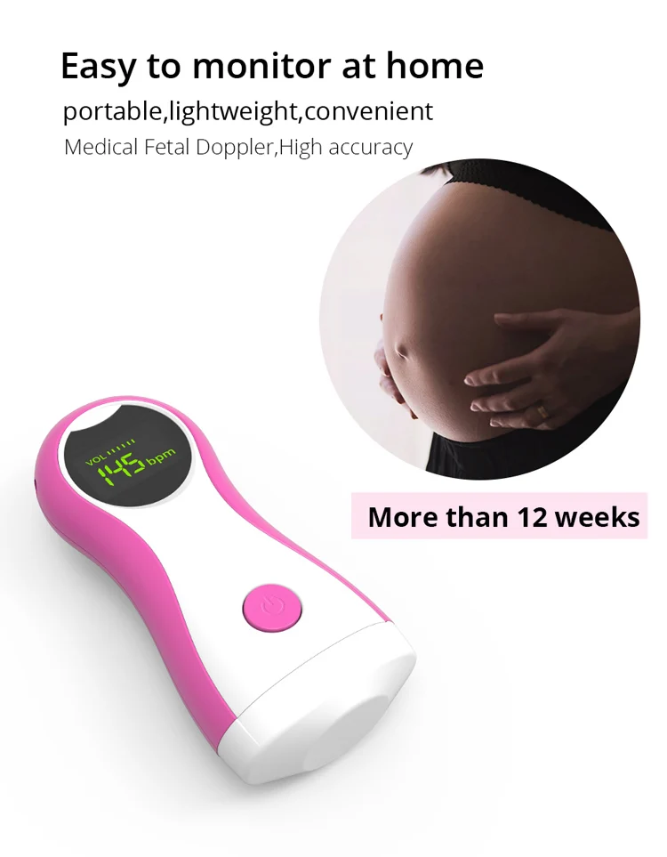 Medical Battery Led Display Digital Heart Rate Ultrasound Prenatal Baby dopler Ultrasonic Portable Pocket Fetal Doppler
