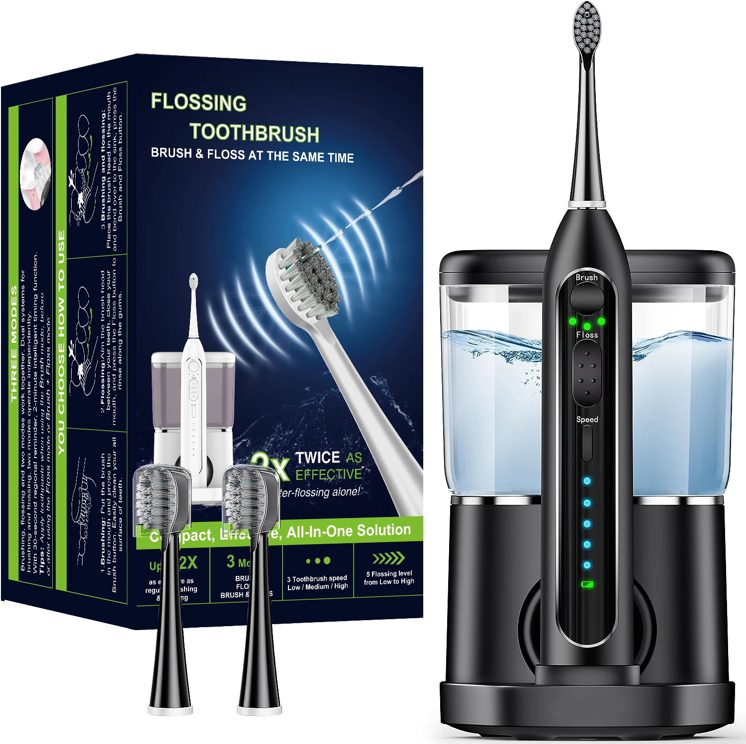 Water Flosser Professional for Teeth Pick Electric Toothbrush And  Water Flosser Combo in One