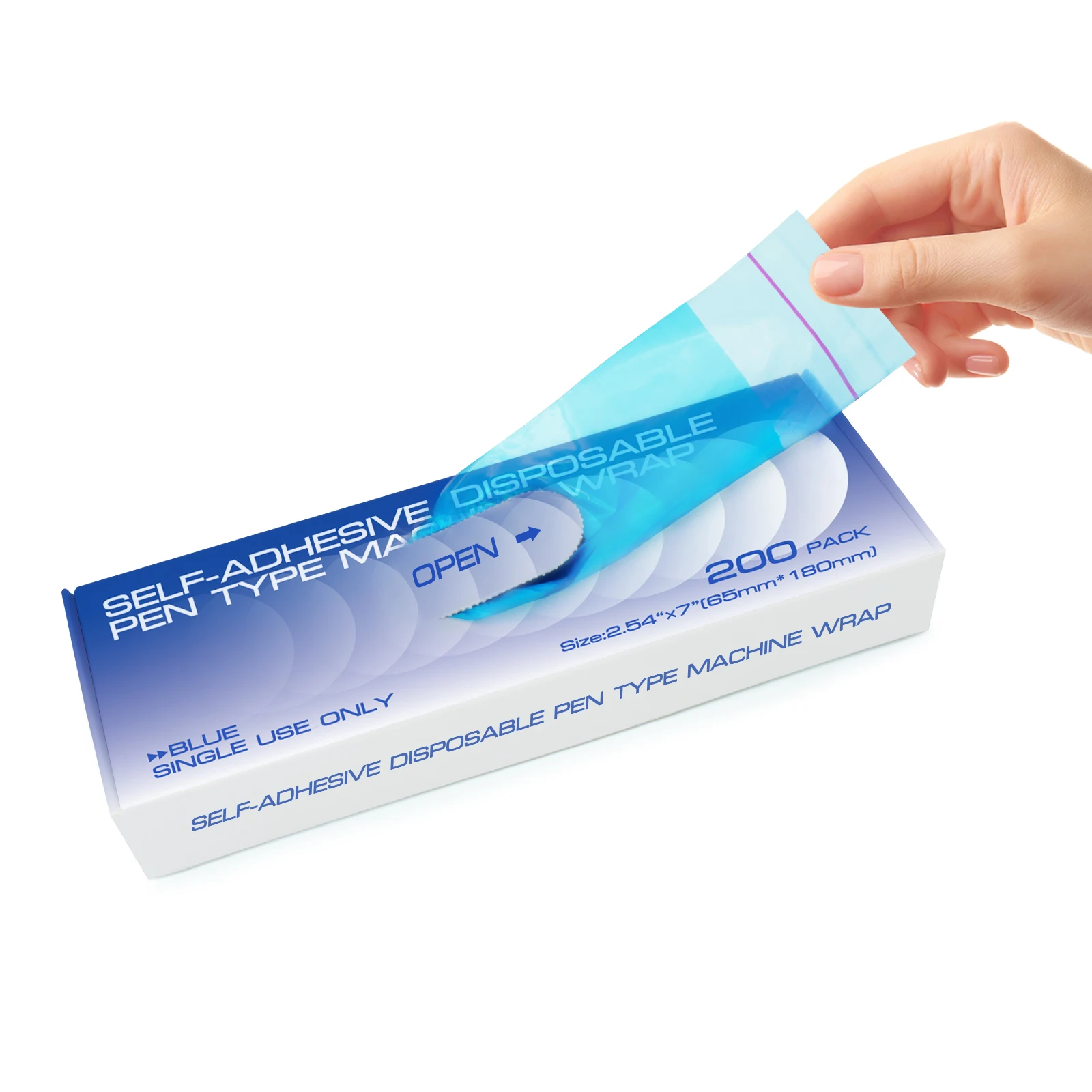 LOVBEAUTY 200pcs Wireless PMU Pen Machine Covers Self-adhesive Permanent Makeup Microneedling Tattoo Machine Pen Type Bag Sleeve