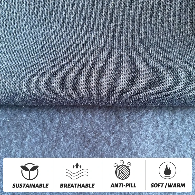 Heavy Weight design Knitted Polyester/cotton Fabric Single Side Brushed TC Fleece French Terry Hoodie Fabric For Sportswear