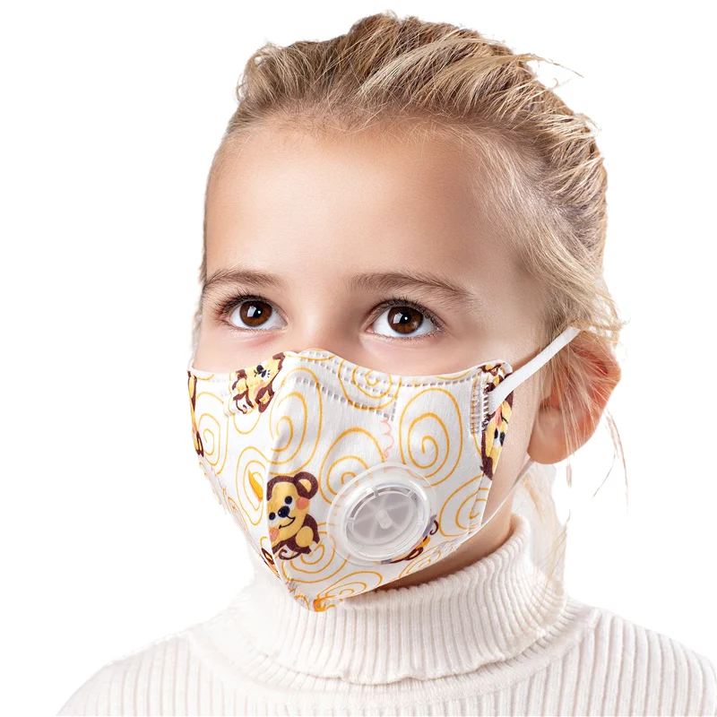 Factory Wholesale Valved Folding  Baby Mask Filter Face KN95 Breathing Nose Dust Masks