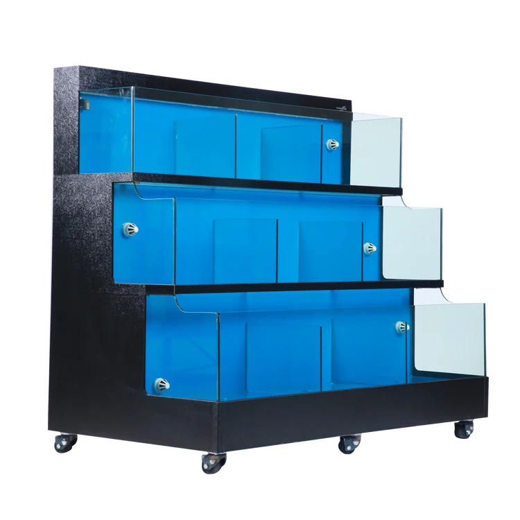 Customized Supermarket or Restaurant 3 Layer Chiller Protein Skimmer Crab Lobster Live Fish Tank