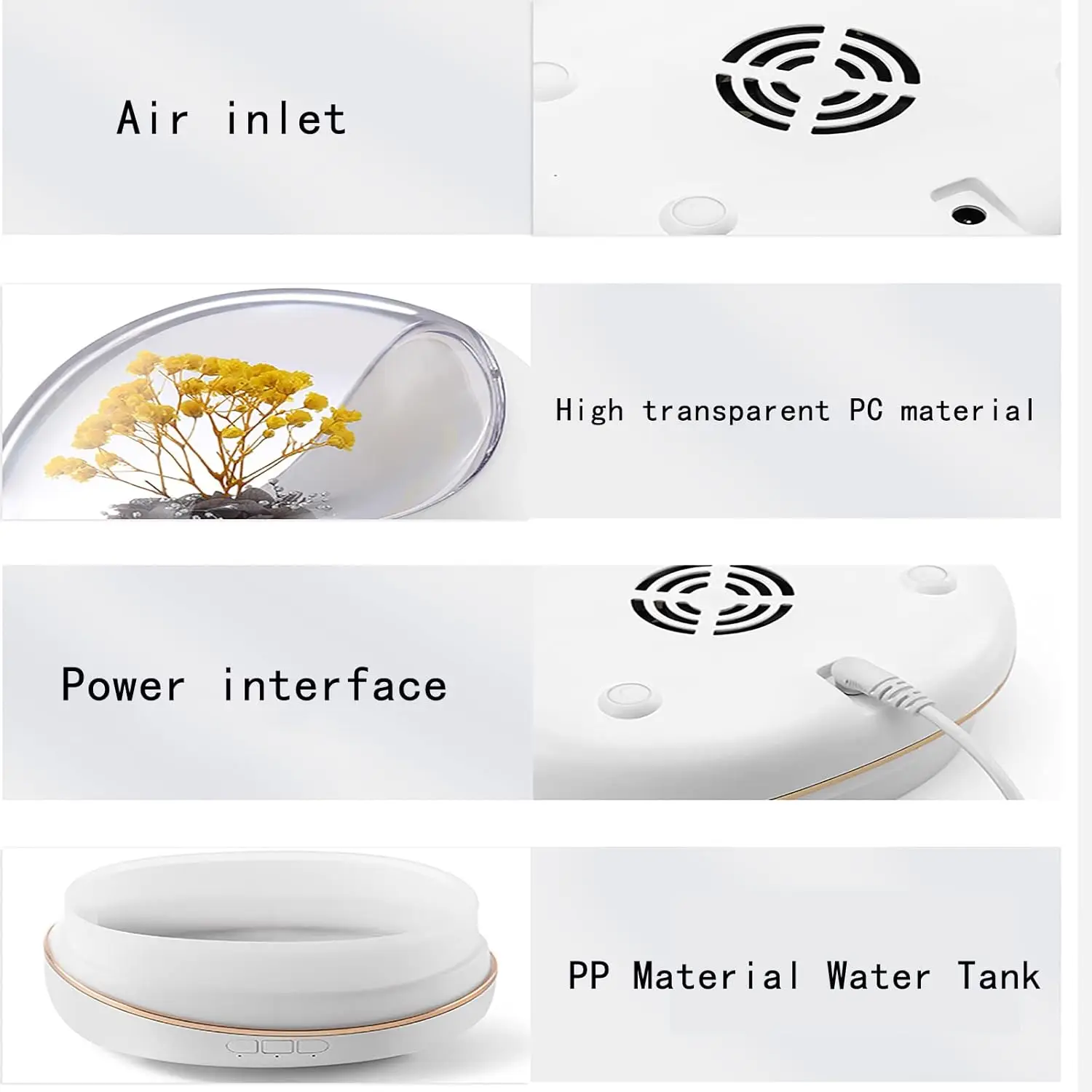 400ml USB Rechargeable Premium Essential Oil Diffuser Ultrasonic Aromatherapy Fragrant Oil Humidifier Vaporizer for Household