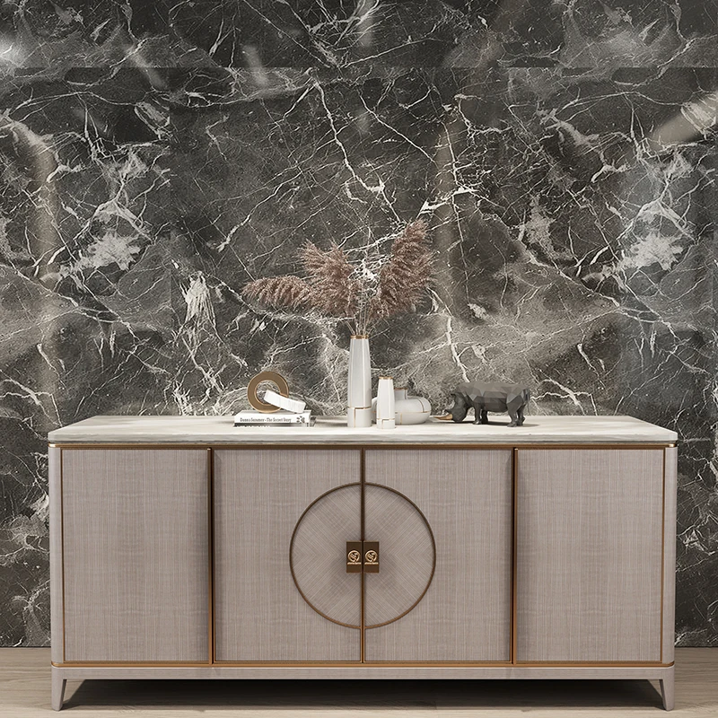 Stainless Steel Italian Marble Tv Unit Living Room Furniture Set Tv Stands Wood Marble Table Modern Tv Cabinet