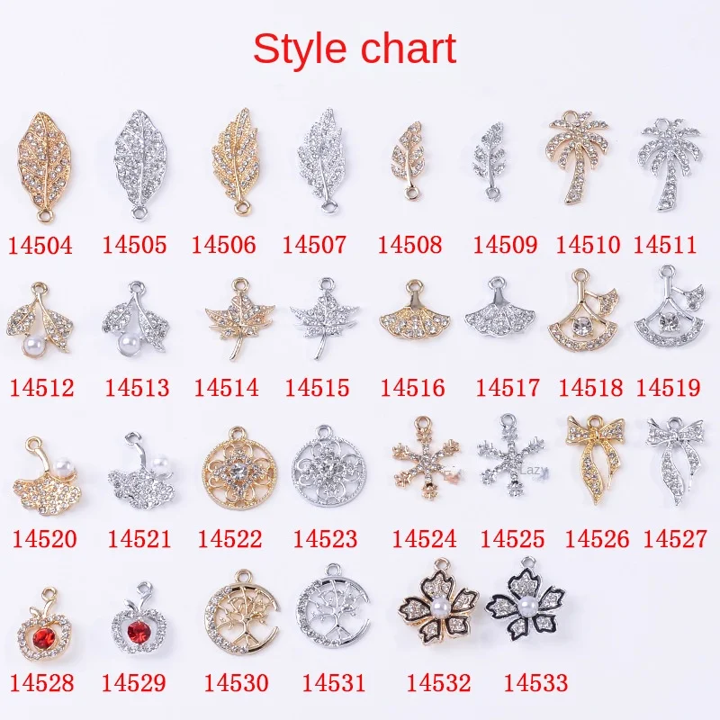 Ornament DIY handmade alloy material pendant parts diy flower leaf jewelry bracelet accessories