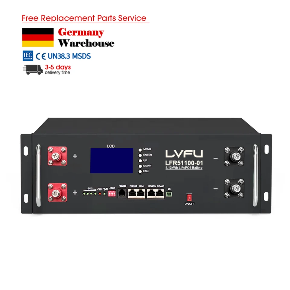 Eu warehouse Server Rack LiFePO4 Battery Case Pack 24v 48v 100ah 200ah lithium battery for household energy storage