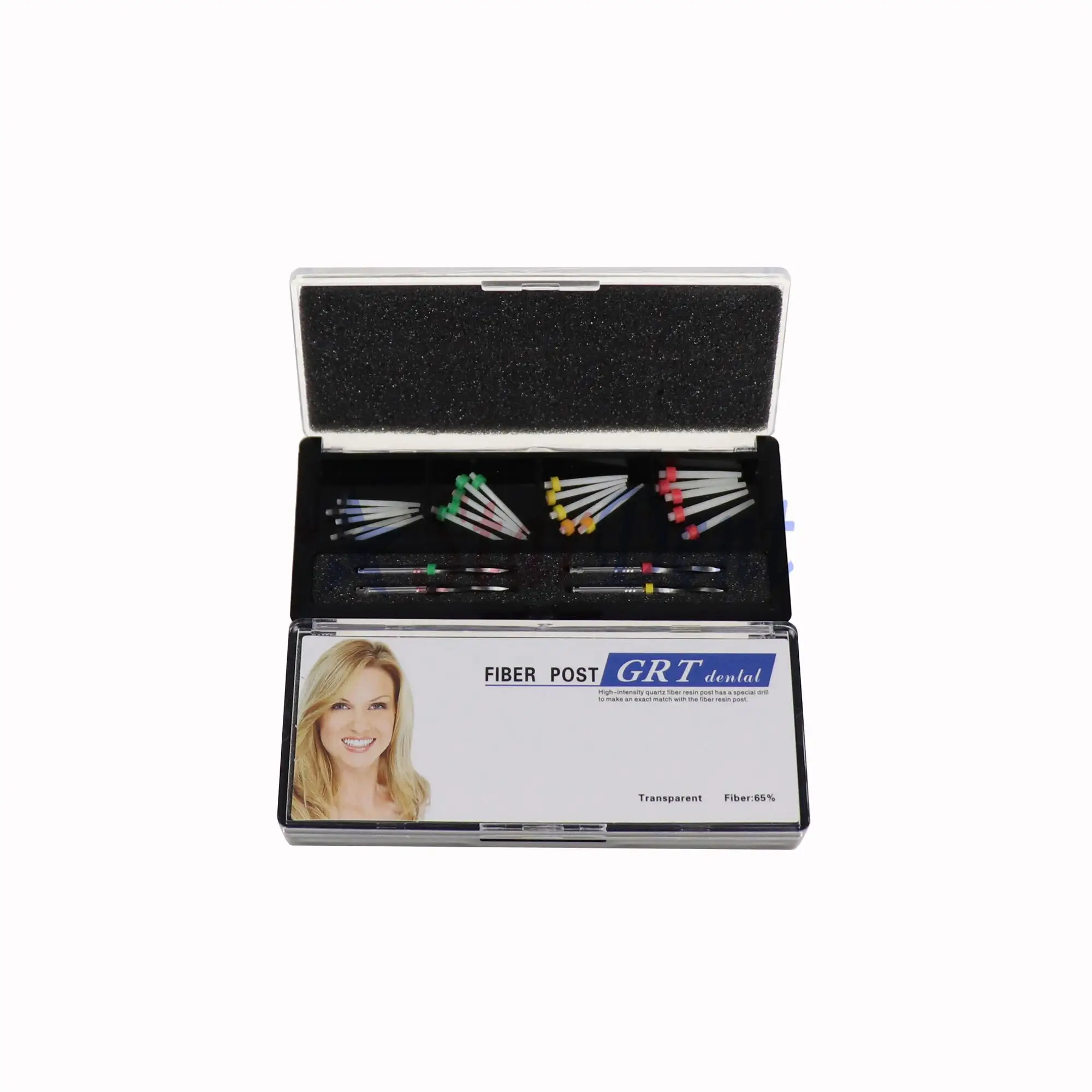 Стоматологический наполнитель корневой канель прямой Стекловолоконный столб 20 шт. с 4 сверлами