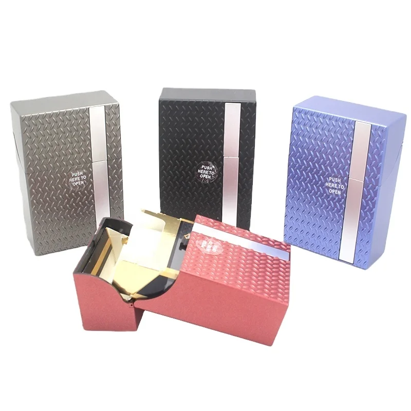 China factory wholesale aluminum material King size cigarette case cigarette holder with unique stickers