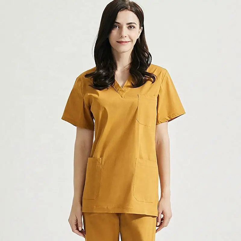 Solid color medical uniforms beauty salon nursing workwear lab coats+pants uniform pet shop Scrubs sets Dentist Work clothes new