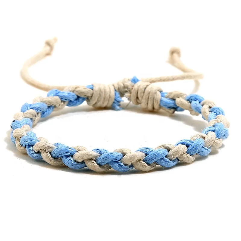 New colored wax line couples hand rope national style simple leisure student hand woven bracelets (1600292859007)