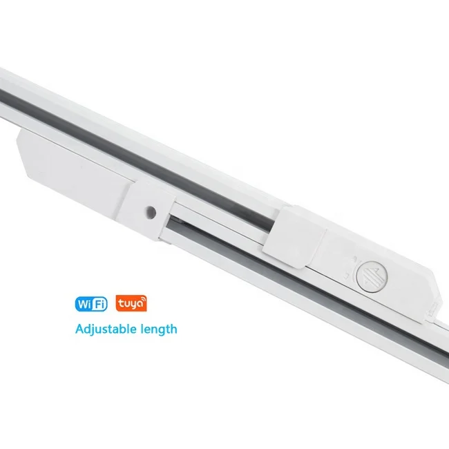 Intelligent Tuya WiFi Remote Control Aluminium Electric Adjustable Smart extendable  Length Motorized Curtain Motor Rail Track