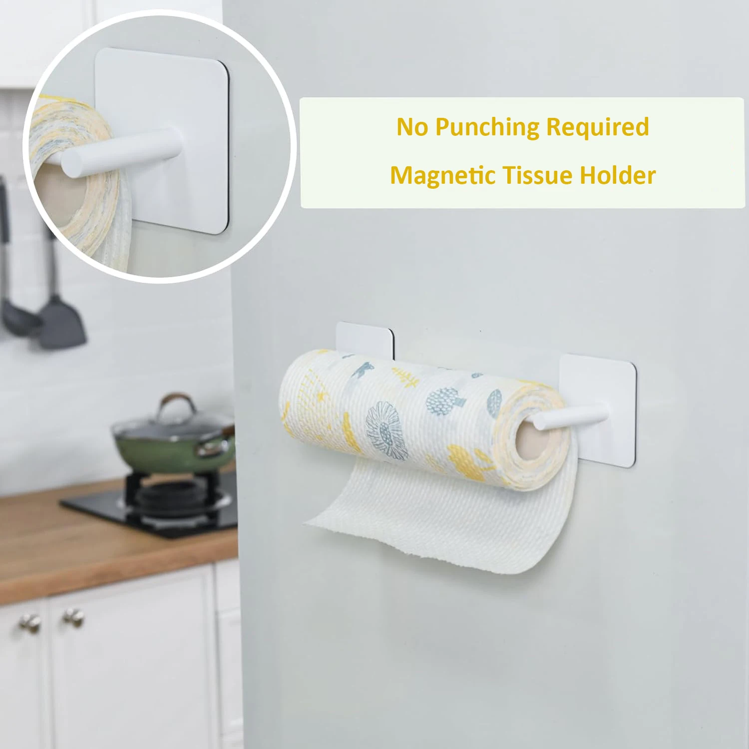 Tissue Holder Toolbox Kitchen Holder Refrigerator Magnet Spice Organization Fridge Paper Magnetic Towel Bar