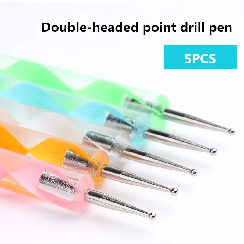 
5 PCS Double-Headed Point Drill Pen Nail Manicure Art Dotting Decoration Tools Pen 