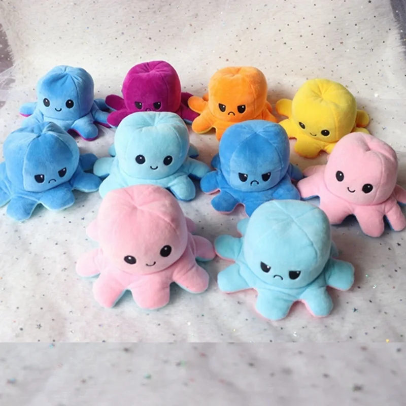Hot Selling Reversible Plush Octopus Low MOQ Stuffed Animals Toys Octopus Flip Cute Baby Animals Pillow