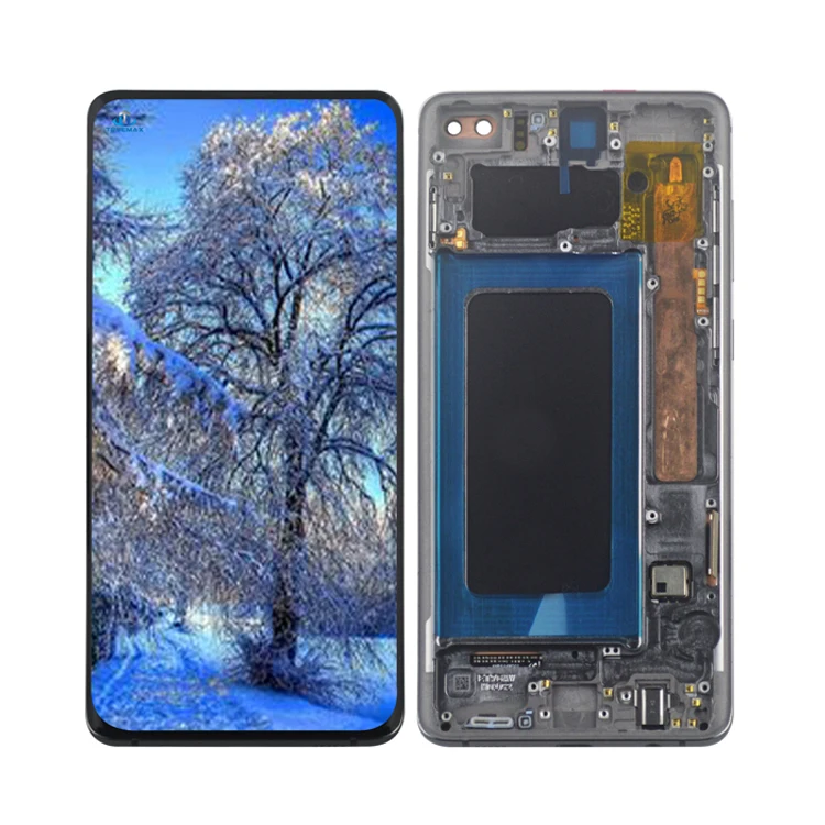 Cheap price original s10 plus lcd screen pantalla android for samsung s10 plus lcd with frame