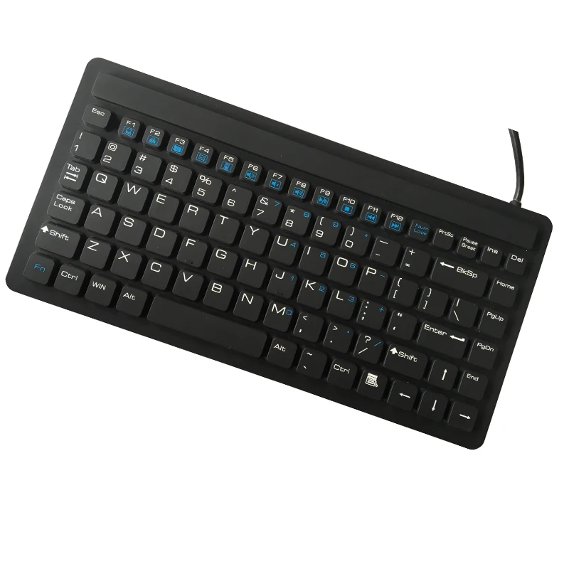 Medical Super-Slim 87 Keys Washable IP68 Silicone Keyboard