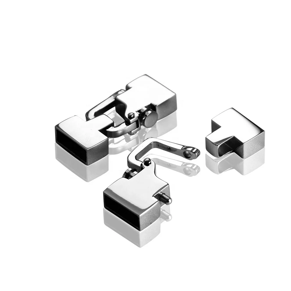 VEROMCA 12*4mm High Quality  Polish Bracelet Clasp For Square Bracelet Stainless Steel Connector Clasp