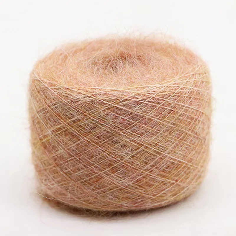 Popular Brushed Mohair Wool Blended Yarn Dyed Mohair Fancy Yarn For Hand Knitting  sweater yarn