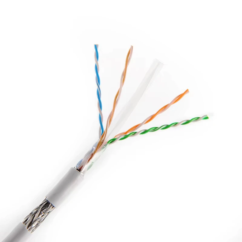 Cat6A SFTP LAN Cable 4 Twisted Pair 23AWG Copper Cable Indoor Ethernet Communication Network Cable
