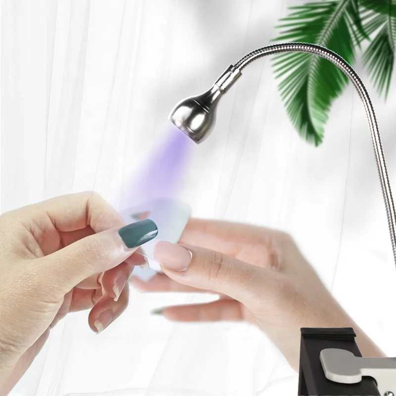 UV Led Lamp Purple Light Flexible Metal Tube USB Mini UV Gel Curing Ultraviolet Lights Desk Lamp Nail lamp Dryer Clip On Desk
